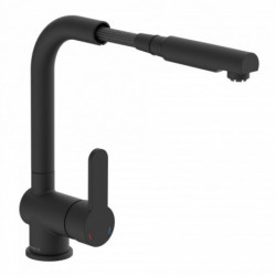 LONDON Sink mixer low pressure, black matt, with pull-out spout