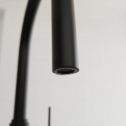 BLACKPOOL Sink mixer, black matt, with pull-out spout