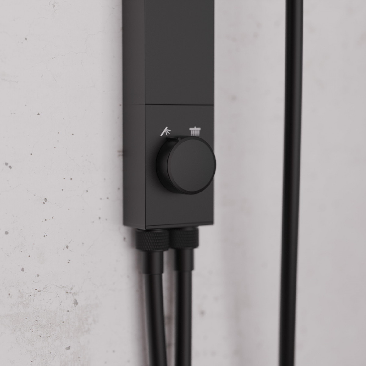 SCHÜTTE LA PALMA Overhead showerset, black matt