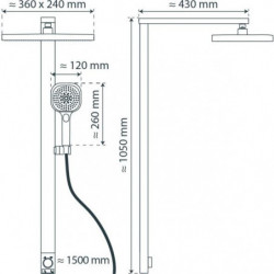 SCHÜTTE LA PALMA Set de douche à l'envers, graphite mat