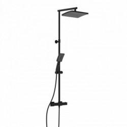 TRENTO Set douche de pluie avec Mitigeur thermostatique • Noir mat