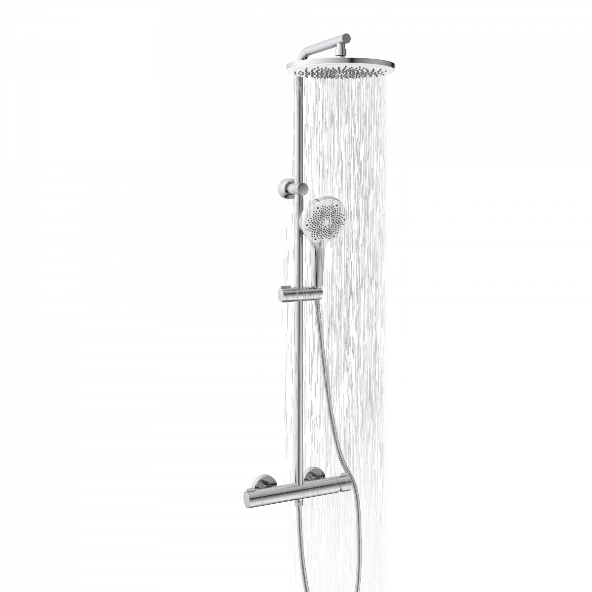 JAVA Overhead shower set, Single-lever mixer, Chrome