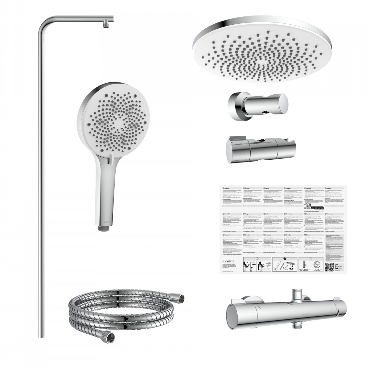 JAVA Overhead shower set, Single-lever mixer, Chrome