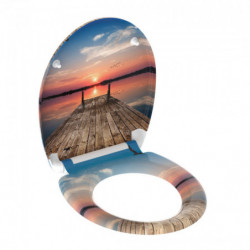 Abattant WC en Duroplast SUNSET SKY avec Frein de Chute et D&eacute;clipsable