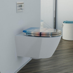 Abattant WC en Duroplast SUNSET SKY avec Frein de Chute et D&eacute;clipsable