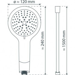 BROADWAY Hand shower set, Chrome/white