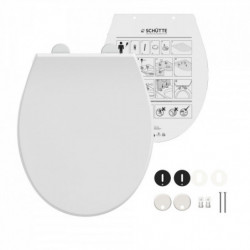 Abattant WC en Duroplast, WHITE, avec fermeture automatique et déclipsable
