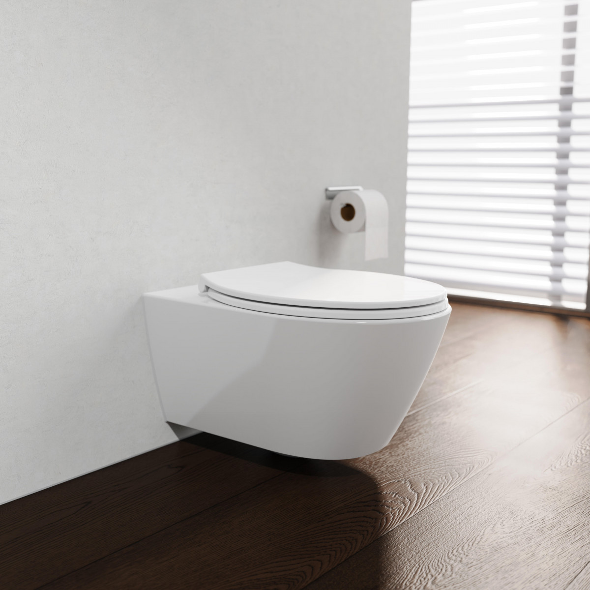 Abattant WC en Duroplast, WHITE, avec fermeture automatique et déclipsable
