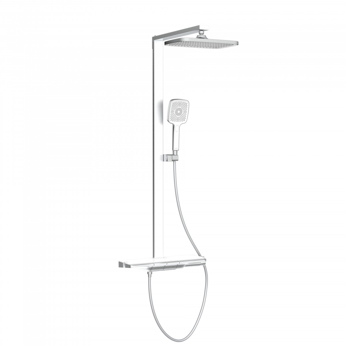 SCHÜTTE HAWAII Set de douche à l'envers avec mitigeur thermostatique, chromé/blanc