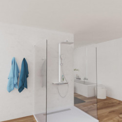 SCH&Uuml;TTE HAWAII Set de douche &agrave; l'envers avec mitigeur thermostatique, chrom&eacute;/blanc