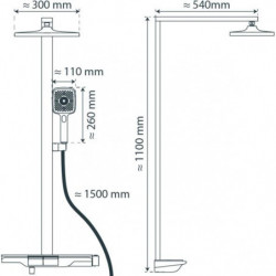 SCH&Uuml;TTE HAWAII Overhead showerset with thermostatic faucet, chrome/white