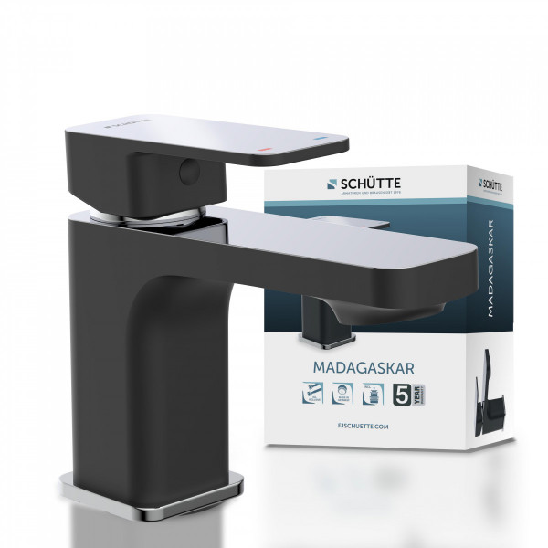 MADAGASKAR Robinetterie de lavabo, noir/chrome