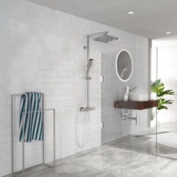 TRENTO Regendouche set met thermostatische kraan, Chroom