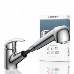 ALBATROS Sink mixer low pressure, chrome, with pull-out sprayer