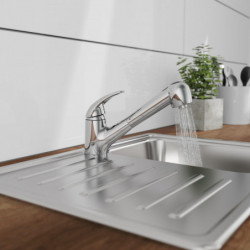 ALBATROS Sink mixer low pressure, chrome, with pull-out sprayer