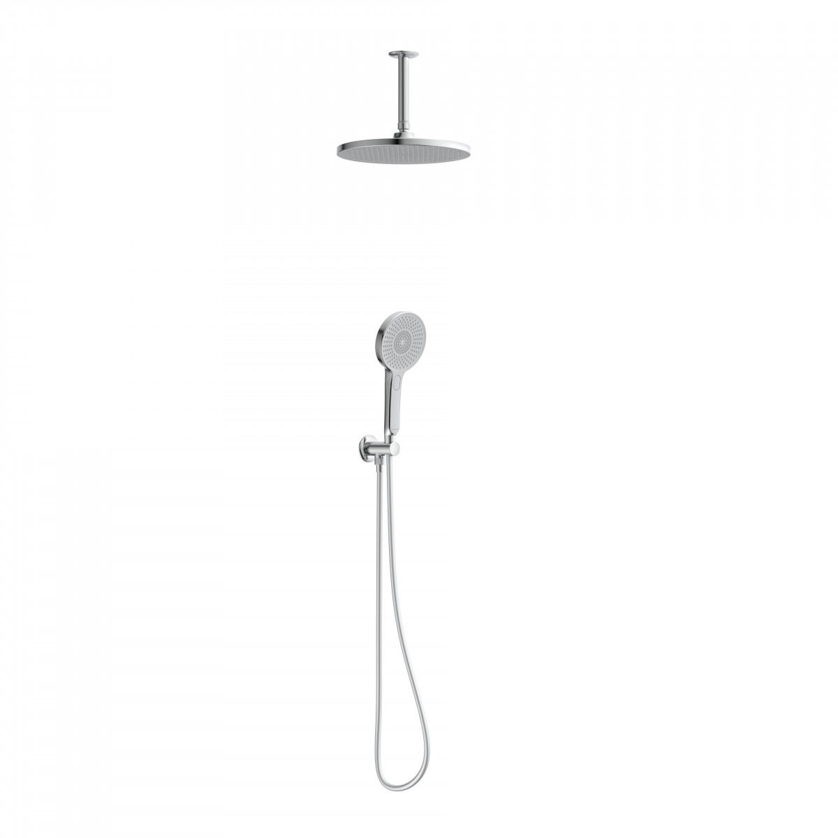 KARIBIK complete shower set, chrome/light grey, for the shower