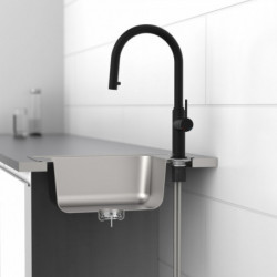 BLACKPOOL Sink mixer, black matt, with pull-out spout