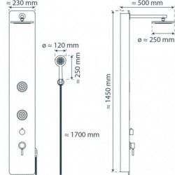 Shower panel, glass,/anthracite