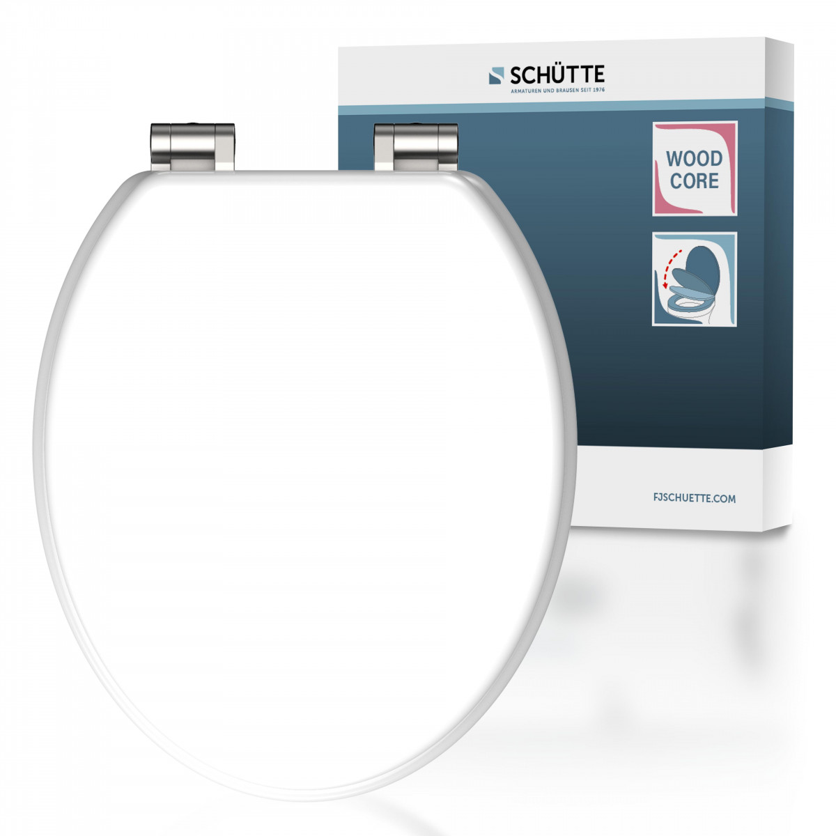 Holzkern WC-Sitz WHITE, mit Absenkautomatik