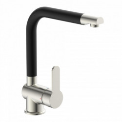 RIO Sp&uuml;ltischarmatur, Edelstahloptik/Schwarz matt