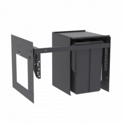 AQUASTAR PREMIUM Syst&egrave;me de tri des d&eacute;chets, anthracite, 2x10 L, pour meuble bas de 60 cm