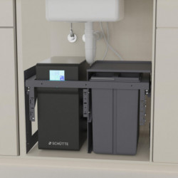 AQUASTAR PREMIUM M&uuml;lltrennsystem, Anthrazit, 2x10 L, f&uuml;r 60 cm Unterschrank