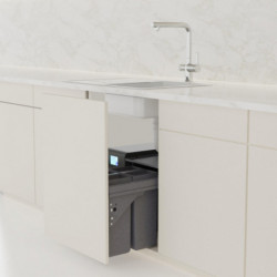 AQUASTAR PREMIUM Afvalscheidingssysteem, antraciet, 2x10 L, voor 60cm onderbouwkast