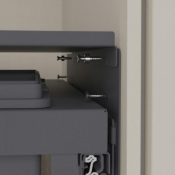 AQUASTAR PREMIUM Syst&egrave;me de tri des d&eacute;chets, anthracite, 2x10 L, pour meuble bas de 60 cm