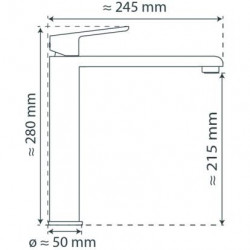 VITA mitigeur cuisine avec bec haut, chrom&eacute;