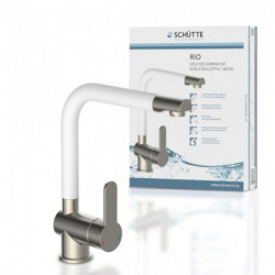 RIO Sp&uuml;ltischarmatur, Edelstahloptik/Wei&szlig;