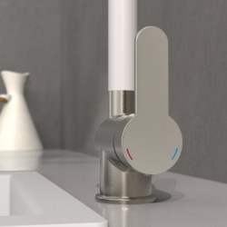 RIO Sp&uuml;ltischarmatur, Edelstahloptik/Wei&szlig;