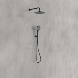KARIBIK complete shower set, black matt, for the shower