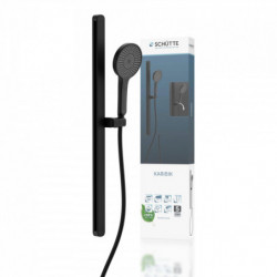 KARIBIK Set de douche &agrave; barres, noir mat