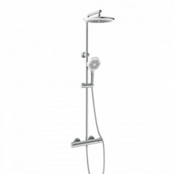 JAVA Set douche de pluie avec mitigeur thermostatique, Chrom&eacute;