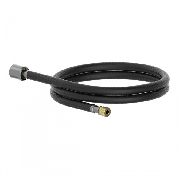 Flexible de douche vaisselle, noir/chrome, avec &eacute;crou cylindrique, 120 cm - 00594