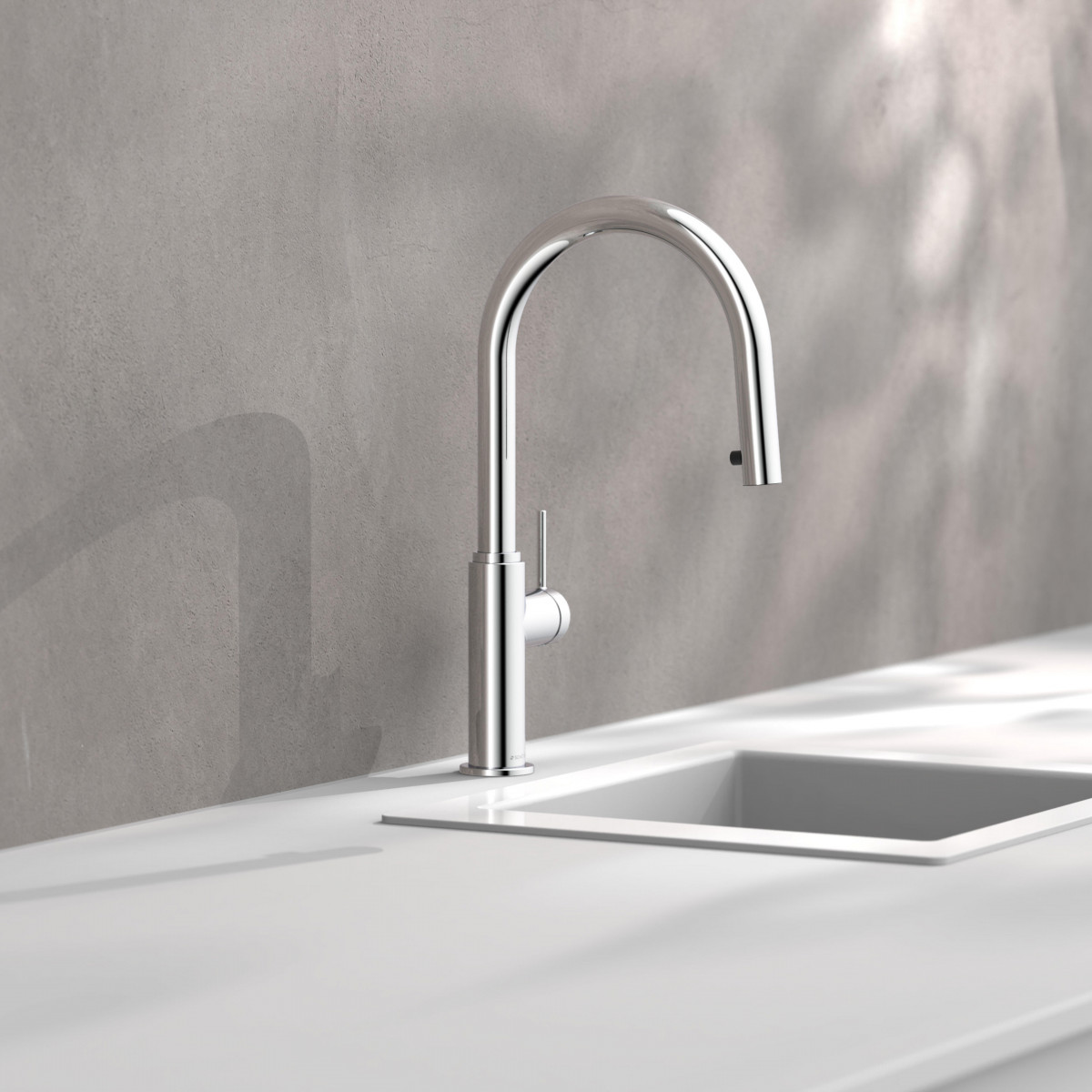 BLACKPOOL Sink mixer, chrome, with pull-out spout