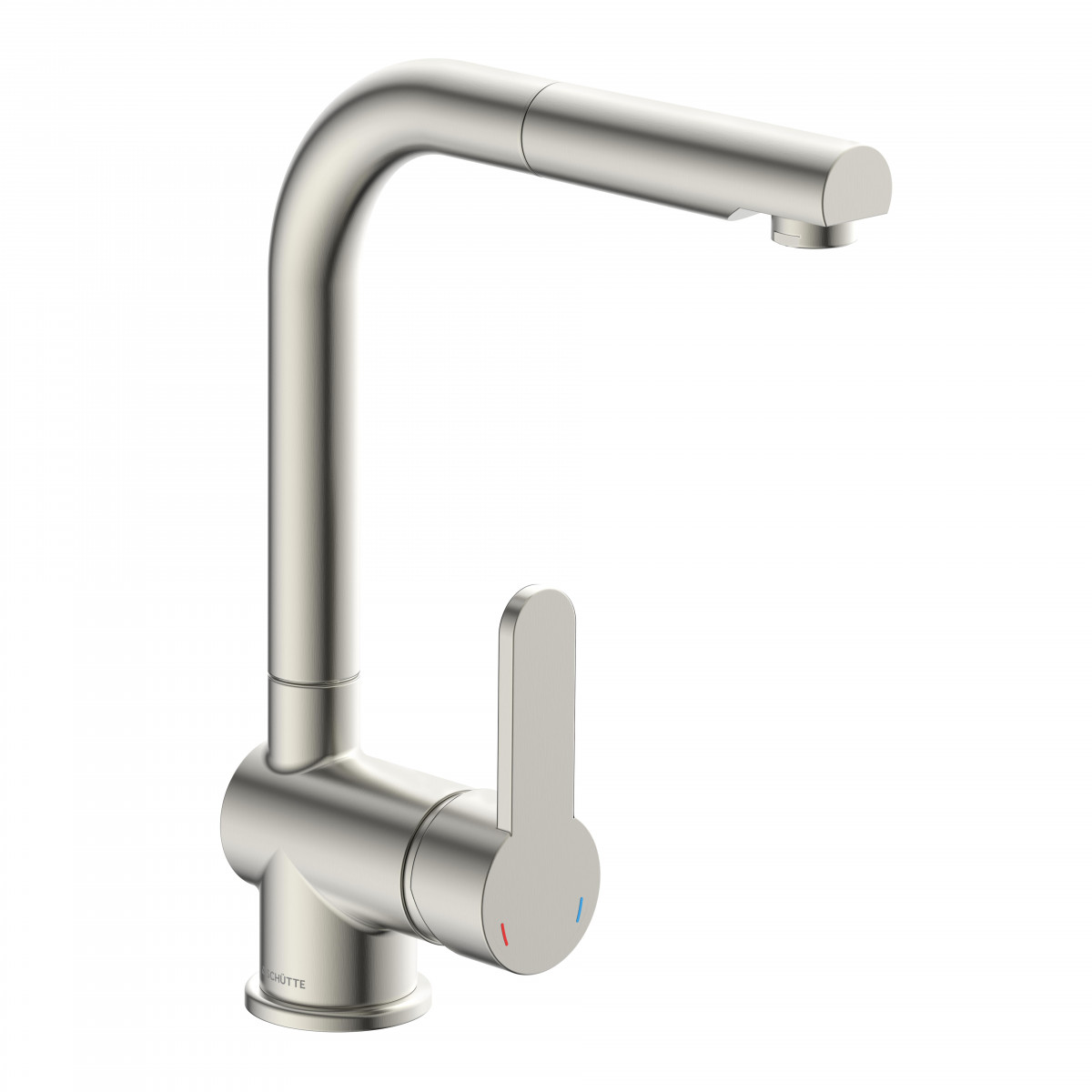 LONDON Sink mixer, stainless steel look, with pull-out spout