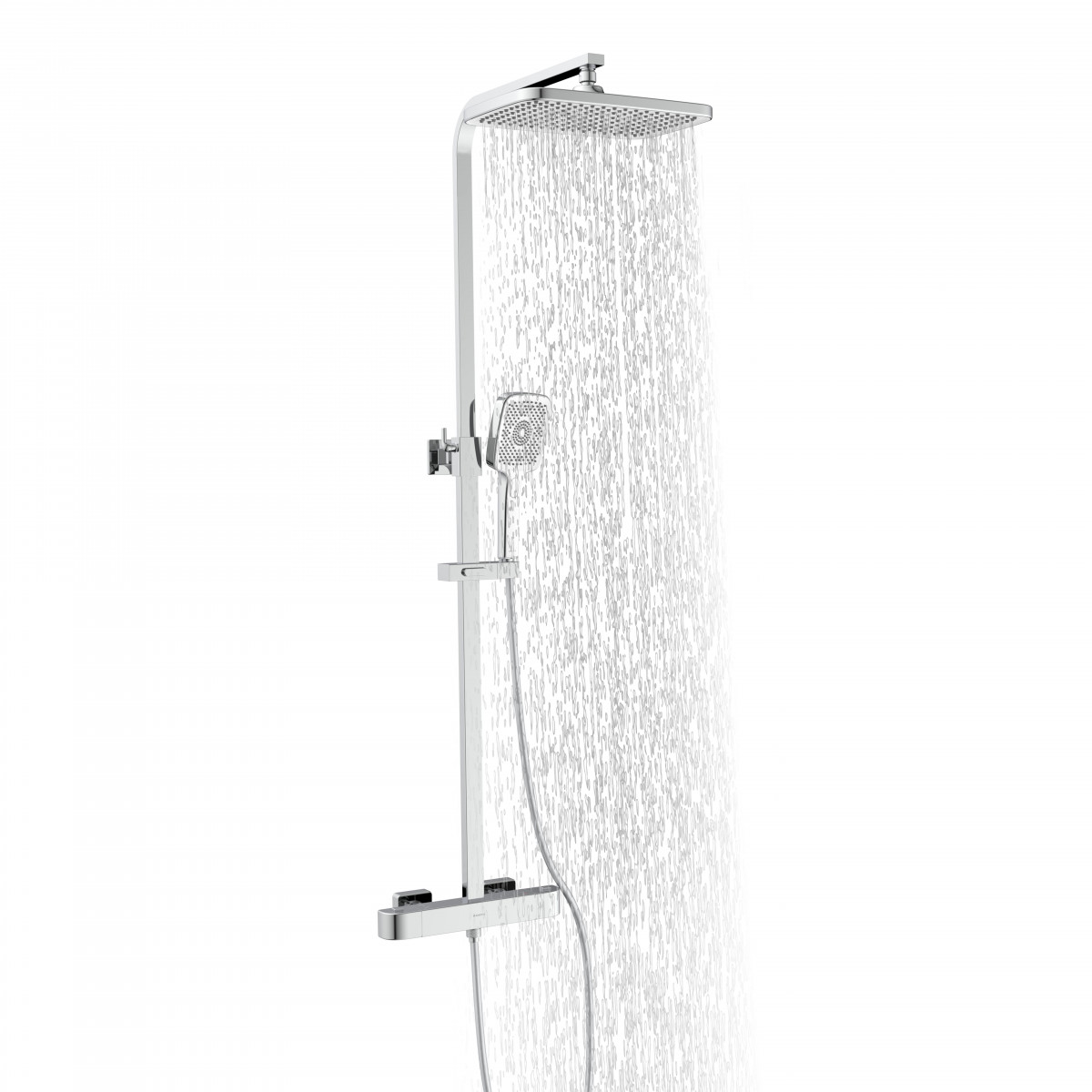 GRAN CANARIA Set douche de pluie avec Mitigeur thermostatique, Chromé
