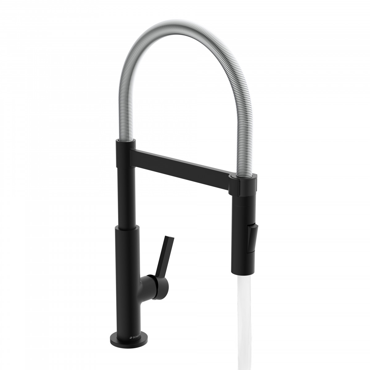 MIAMI Sink mixer, chrome/black matt, with spiral spring