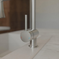 CORNWALL Sink mixer low pressure, stainless steel look, with spiral spring