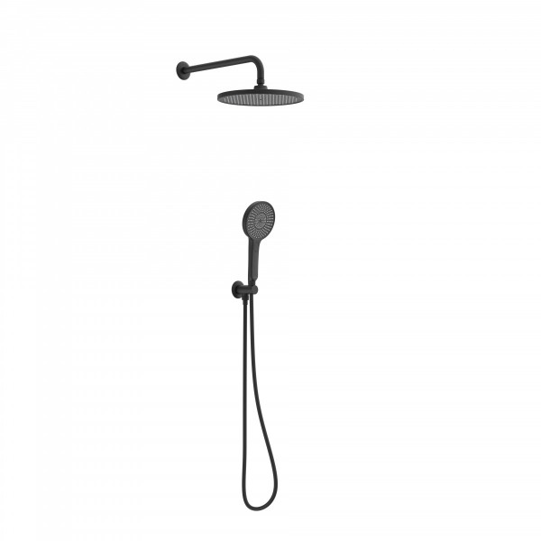 KARIBIK complete shower set, black matt, for the shower