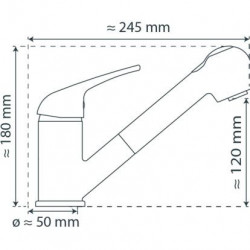 ULTRA Sp&uuml;ltischarmatur, Chrom, Niederdruck, mit herausziehbarer Geschirrbrause