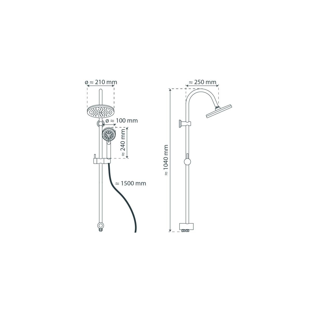 NIAGARA RAIN Overhead shower set, Chrome