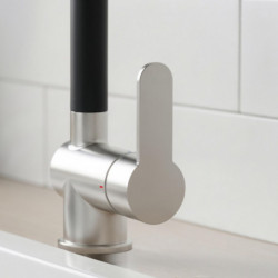 RIO mengkraan keuken met hoge uitloop, roestvrij staal look/mat zwart