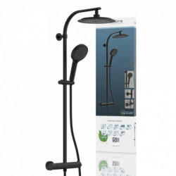 MADURA FRESH Overhead shower set, black matt