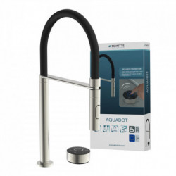 AQUADOT Digital sink mixer, stainless steel look/black