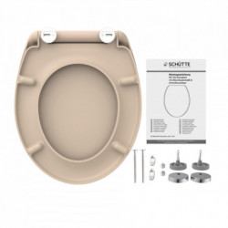 Abattant WC en Duroplast BEIGE avec Frein de Chute et D&eacute;clipsable