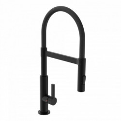 MIAMI Sink mixer, black matt, with soft-touch hose