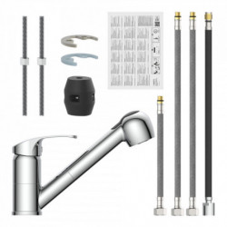 DIZIANI Sink mixer, chrome, with pull-out sprayer