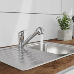 DIZIANI Sink mixer, chrome, with pull-out sprayer
